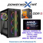 High End Gaming PC AMD Ryzen 7 7800X3D, 32GB RAM DDR5 , AMD Radeon RX 7800 XT, 1TB SSD, RGB-Tower X670
