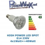 4W E14 High Power LED SPOT 4x1W Strahler Leuchtmittel WARMWEISS 230V LICHT NICHT DIMMBAR 60 Grad CAX