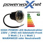 LED BODENSTRAHLER 3W Bodenleuchte Einbaustrahler IP65 Lampe SPOT NEU