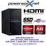 AMD Multimedia KOMPLETT PC A6-9500 2x3.50GHz 4GB 120GB SSD + 1TB HDD Radeon R7 COMPUTER