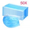 50 Stk. Mund-Nasen-Schutz (MNS) Atemschutzmaske / 3-Schicht Einweg Atemmaske mit Nasenclipp! NEU CE Zertifiziert