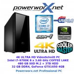 ULTRA 4K Videoschnitt Videobearbeitungs PC i7-9700K 32GB DDR4 GTX1650 Computer