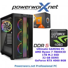 High End Gaming PC AMD Ryzen 7 7800X3D, 32GB RAM DDR5 , nvidia GeForce RTX 4060, 1TB SSD, RGB-Tower B650