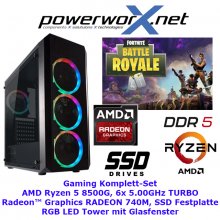 Gamer PC AMD Ryzen 5 8500G 6x 5,0 Ghz AMD RADEON 740M Grafik 16GB DDR5 1TB SSD RBG Tower
