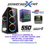 Gamer PC Intel i5-9400 6 x 2,90GHz Nvidia GTX1650 Grafik 16GB DDR4 480GB SSD RBG Tower