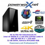 ULTRA 4K Videoschnitt Videobearbeitungs PC i9-9900K 32GB DDR4 RTX2060 Computer