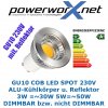 GU10 COB LED SPOT 5W DIMMBAR Strahler Leuchtmittel WARMWEISS 230V Reflektor