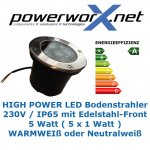 LED BODENSTRAHLER 5W Bodenleuchte Einbaustrahler IP65 Lampe SPOT NEU