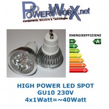 LED Strahler GU10 Reflektor Power Spot 4W 380lm 60° warmweiss Leuchtmittel 230V 